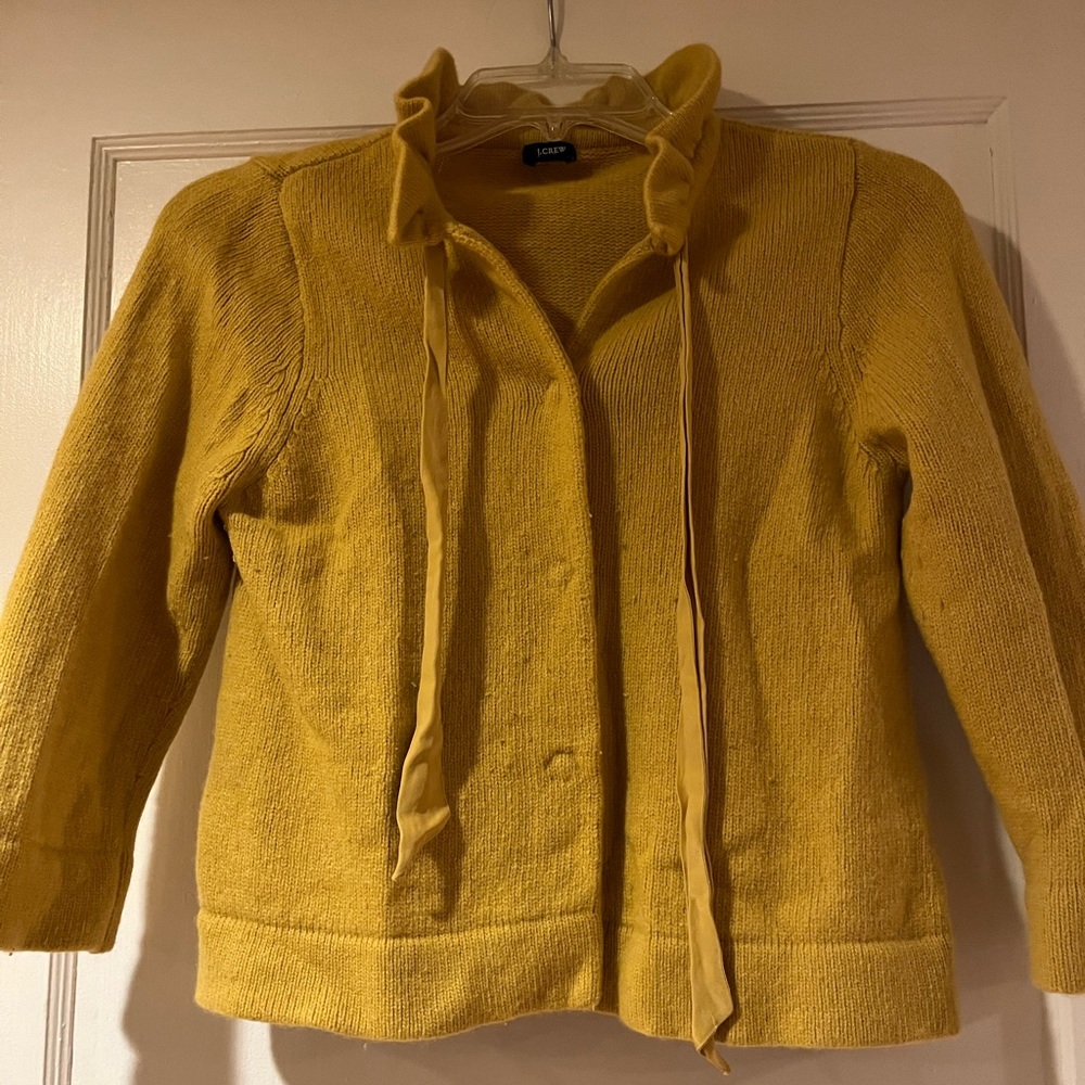 J Crew cropped cardigan, wool/cashmere blend.